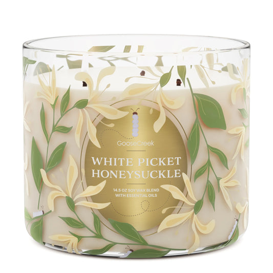 White Picket Honeysuckle 3-Wick Candle